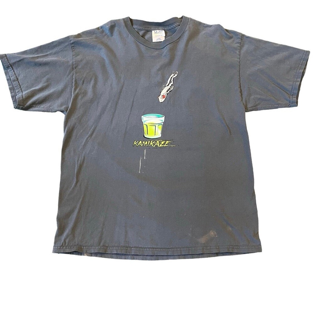 Vintage Y2K Gray Lifeforms Orlando FL Kamikaze Drunk Frog XL Grunge Dadcore 90s